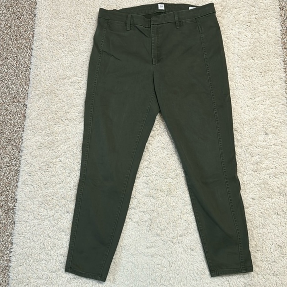 GAP 16 cropped olive colored khaki jeggings